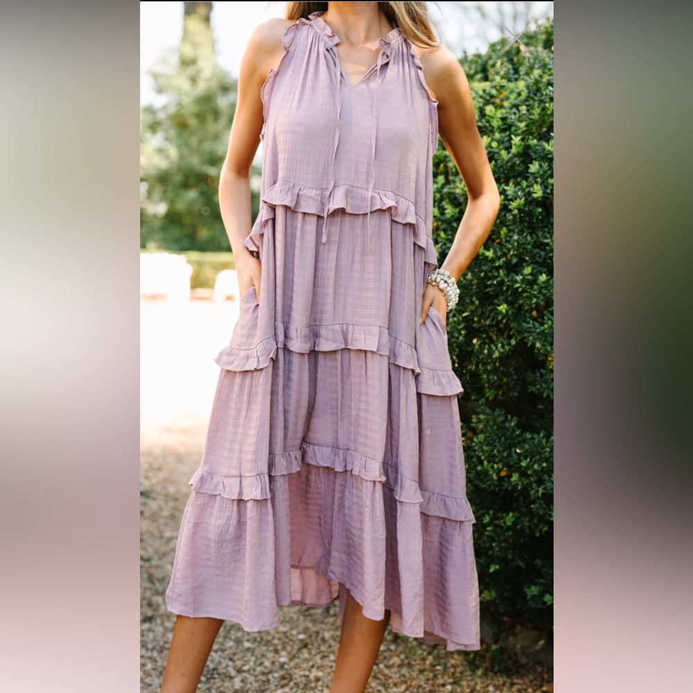 Beach, vacation, party, baby shower, family photo dress, Ruffle Midi Dress